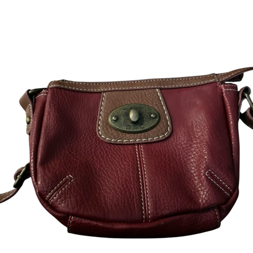 BOC Vintage Burgundy Shoulder Bag Women’s Pebbled Leather Casual